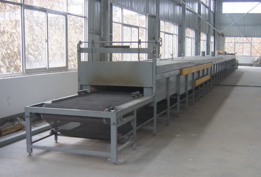 Continuous glass heat bending, melting furnace