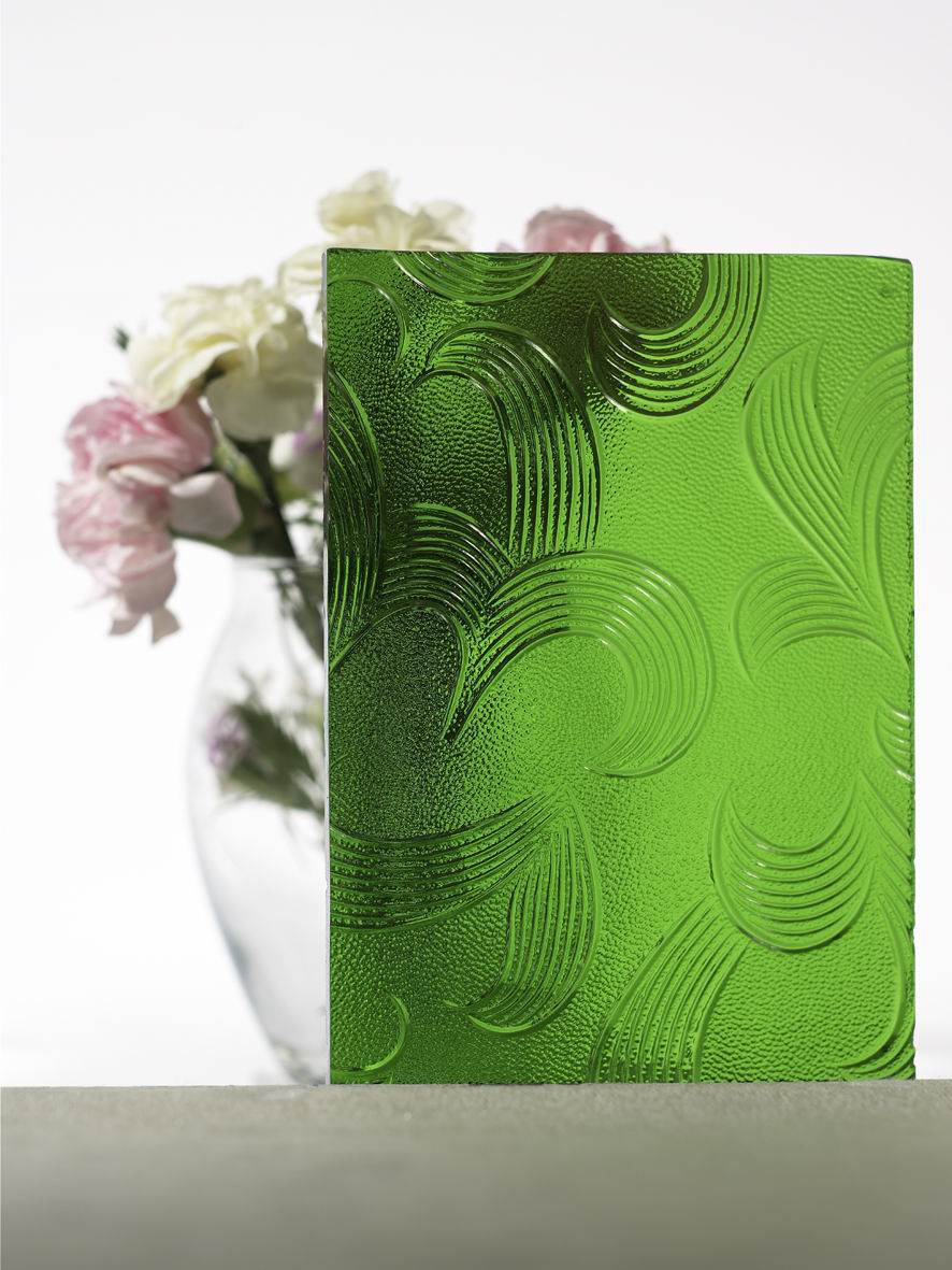 Green Patterned Glass