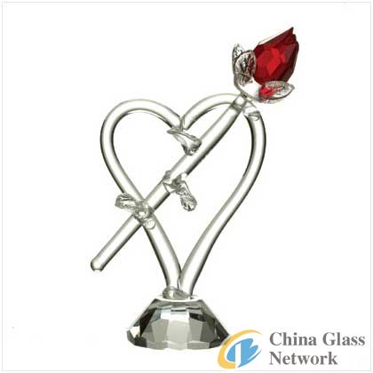 glass rose figurine