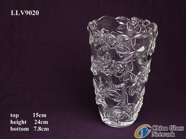c;ear glass vase LLV9020