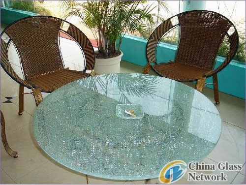 shattered table top glass