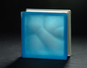 Acid Blue Cloudy Glass Block