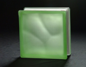 Acid Green Cloudy Glass Block