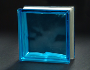 Blue Cloudy Glass Block