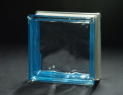 Blue Side-colored Cloudy Glass Block