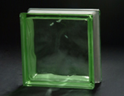 Green Cloudy Glass Block