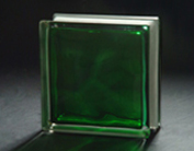 Green In-colored Cloudy Glass Block