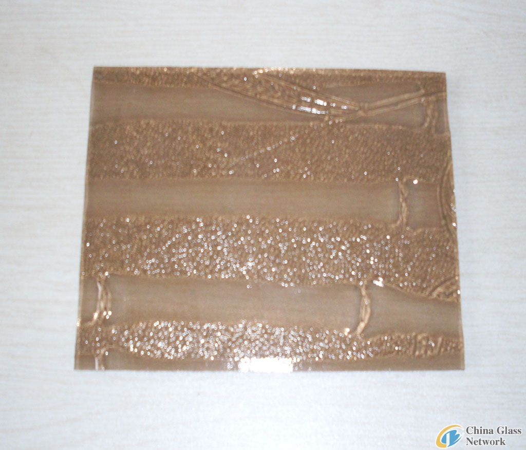 bronze bamboo patterned glass