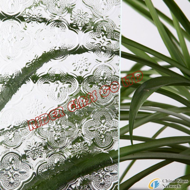 4-8mm Clear Flora Figured Glass