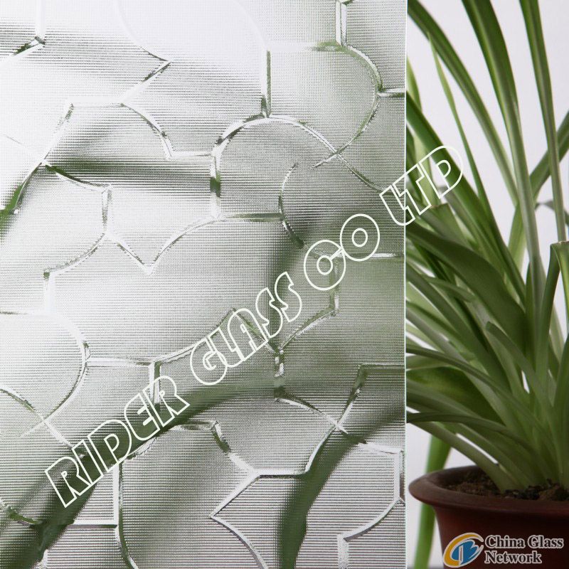 4-8mm Clear Puzzle Figured Glass