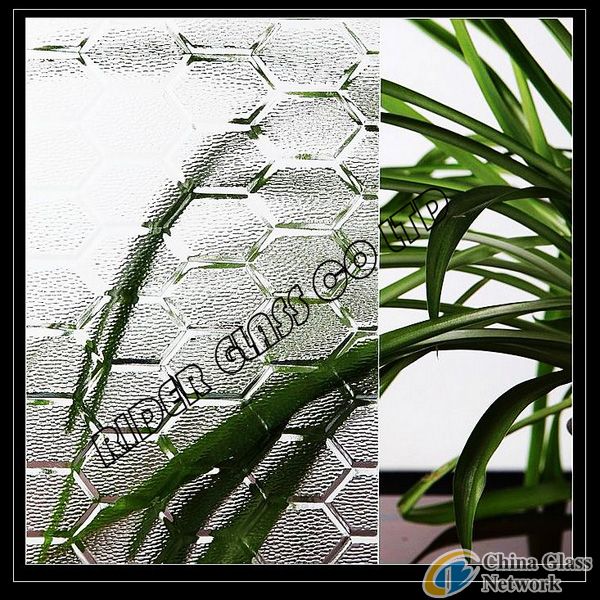 3-8mm Clear Behive Patterned Glass with CE & ISO9001