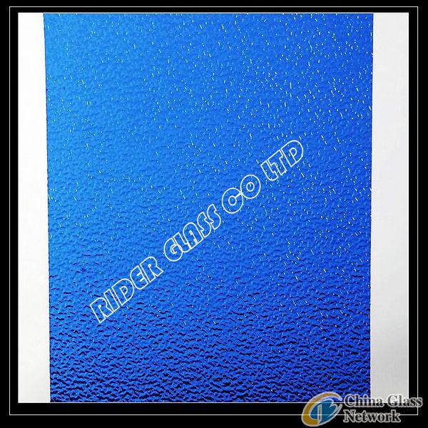 3-8mm Blue Nashiji Patterned Glass with CE & ISO9001