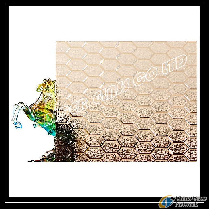 3-8mm Bronze Beehive Patterned Glass with CE & ISO9001