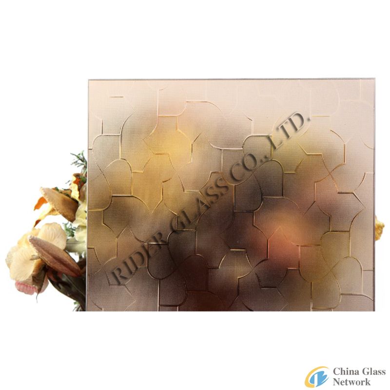 3-8mm Bronze Puzzle Patterned Glass with CE & ISO9001