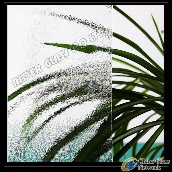 3-8mm Clear Chinchilla Patterned Glass with CE & ISO9001