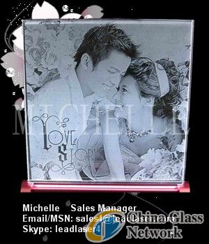 2D photo engraved crystal