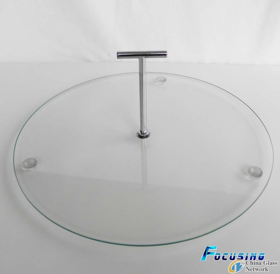 Practical 1-tier tempered clear glass cake stand