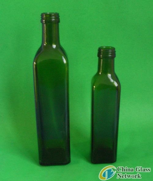 Dark Green Olive Oil Bottle