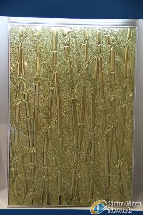 Gloden Bamboo pattern glass