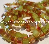 decorative glass beads olive-green color