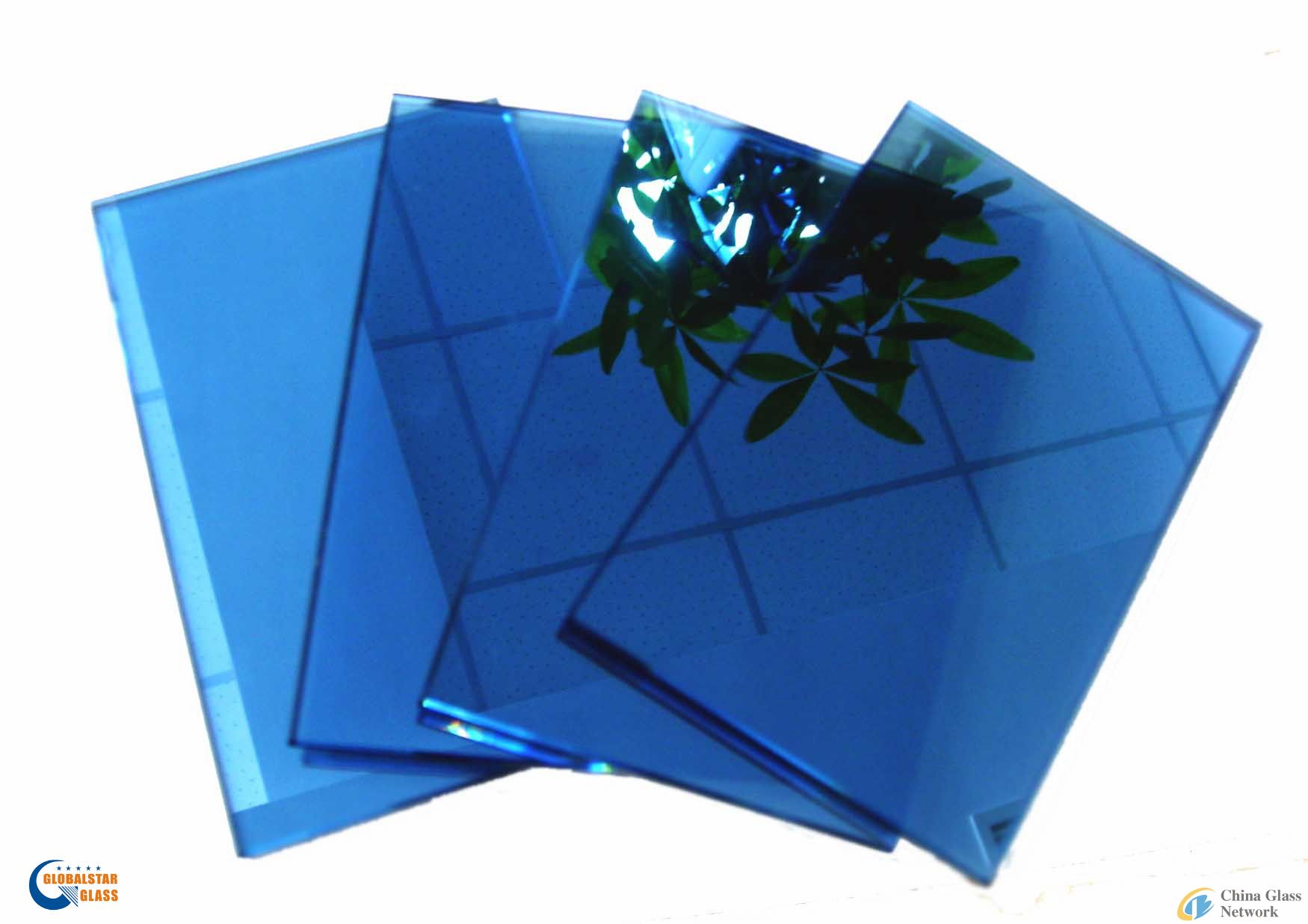 dark blue reflective glass