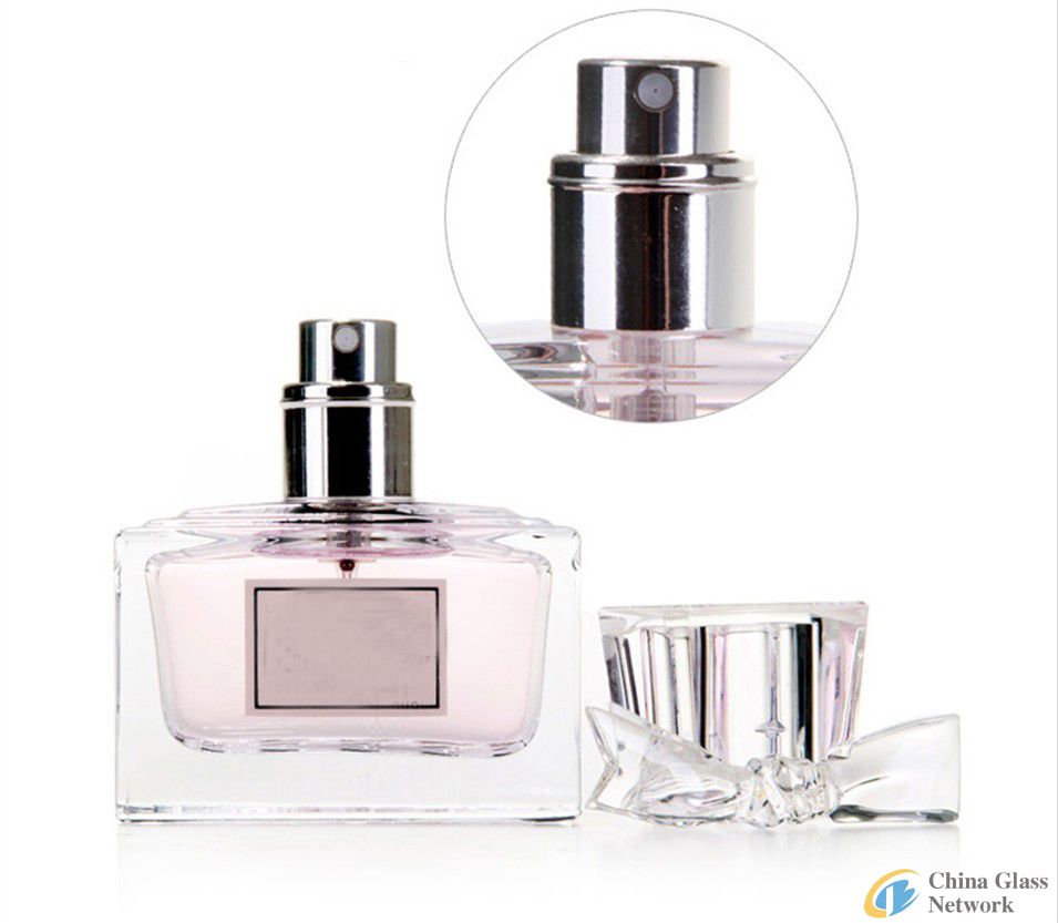 JGP006-50ml square glass perfume bottle with surlyn cap