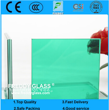 Colored Safety Glass/Tempered Glass/ Laminated Glass with Nature Green PVB/Double Layer Glass
