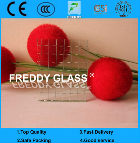 6mm Clear Wired Glass/ Rolled Glass/ Patterned Glass