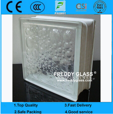 Green/Blue/Clear Satefy Well Shaped Pattern Glass Block/Glass Brick/Corner Block