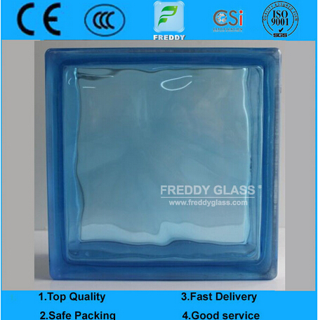 190*190*80mm Blue Glass Block/Glass Brick/Corner Brick/Shoulder