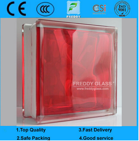 190X190X80mm Sea Wave Clear Glass Block/Landscaping Decorative Crystal Glass Block/Acoustic Sound Pr