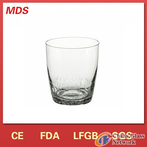 Clear Half Crackle Drinking Water Glass China