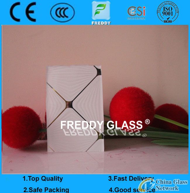 4mm Clear Float Toughened Glass for Fireplace with Silk Screen Printing