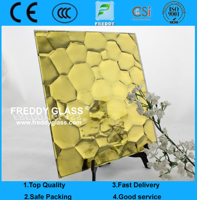 3.5mm Rich Yellow Water Cube Patterned Mirror