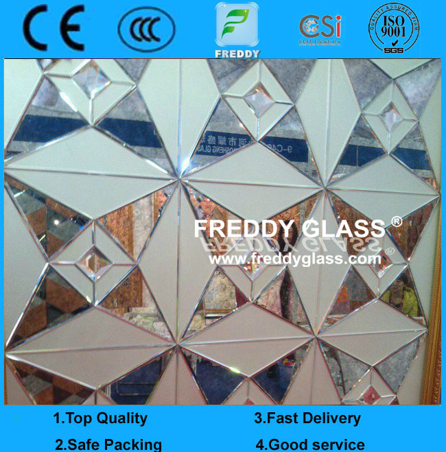 ６mm Engrave Glass with Acid-etche Pattern