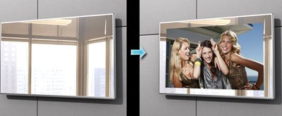 Mirror TV with defogger demister pad