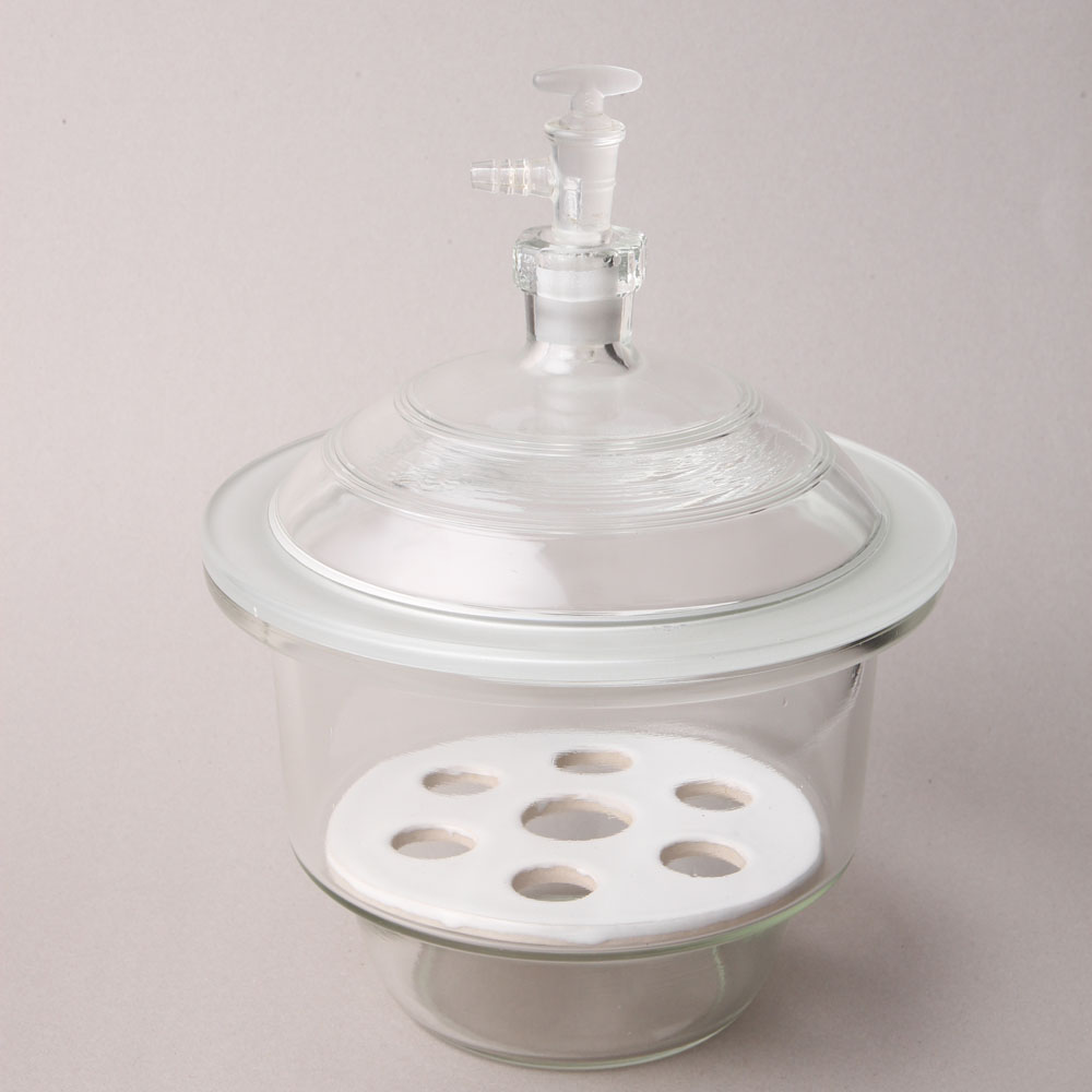 HUAOU Vacuum Desiccator with ground-in stopcock and porcelain plate