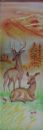 Colored Painting and Carving-Deers