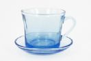 Blue glass coffee cup set