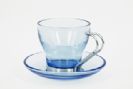 Blue color glass coffee cup