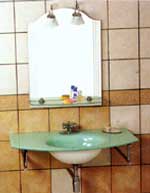 glass toilet basin