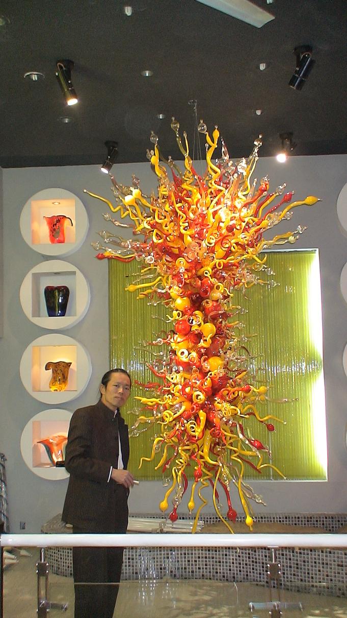 art glass chandelier