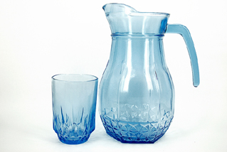 Blue glass pot