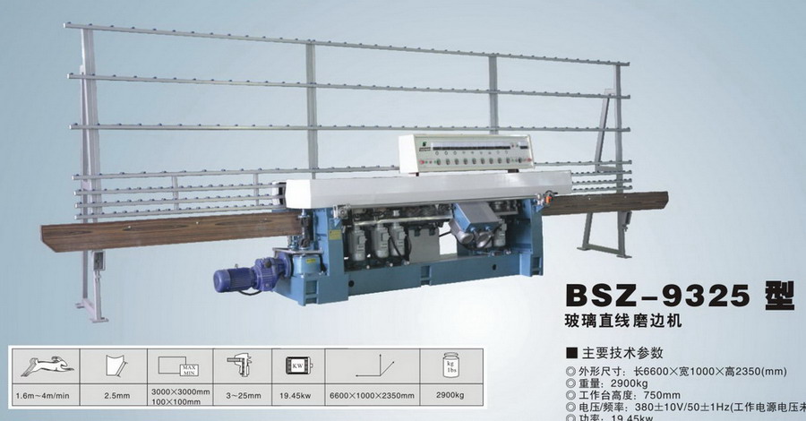 Glass straight line edging/bevelling machine