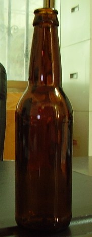 amber beer bottle