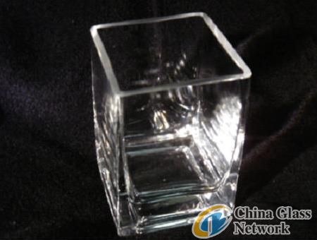 square glass vase