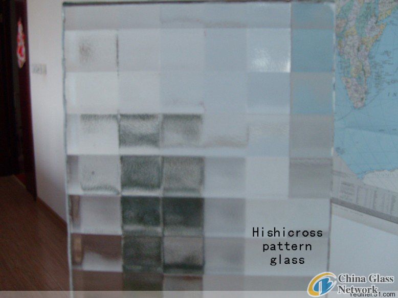 hishicrossed figured glass