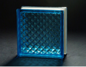 Blue Lattice Glass Block