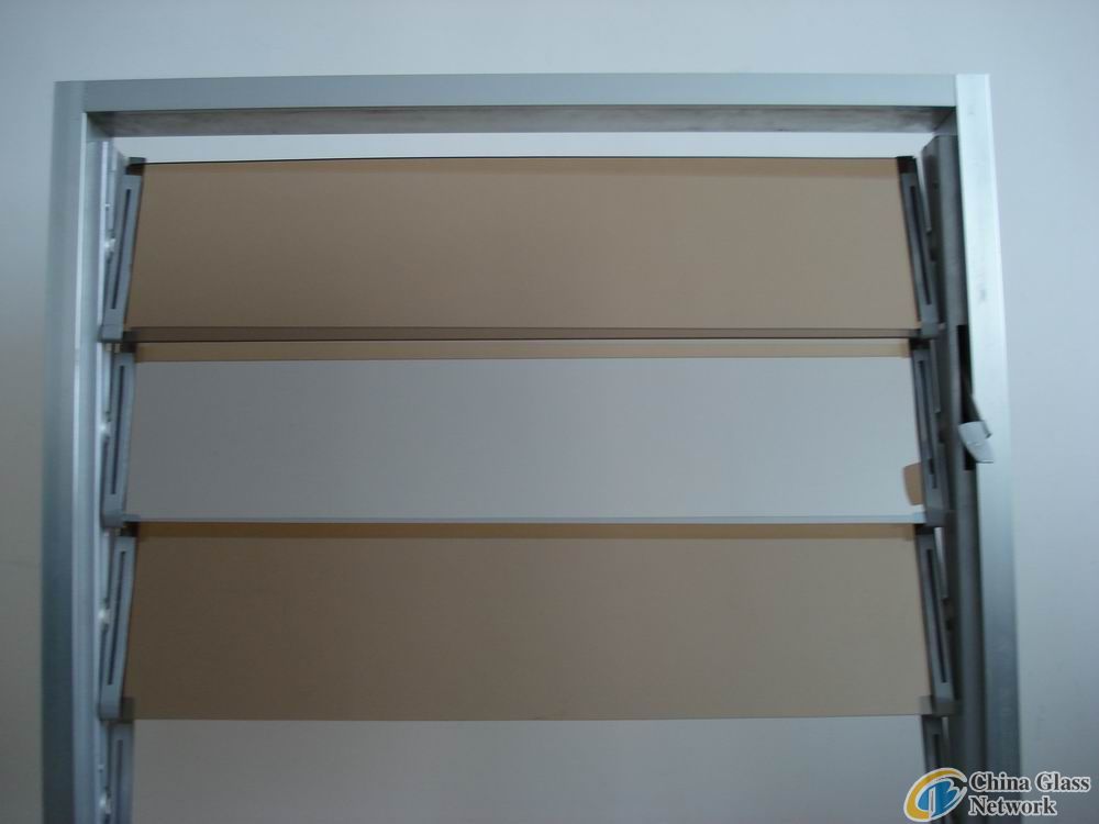 bronze reflective louver window glass