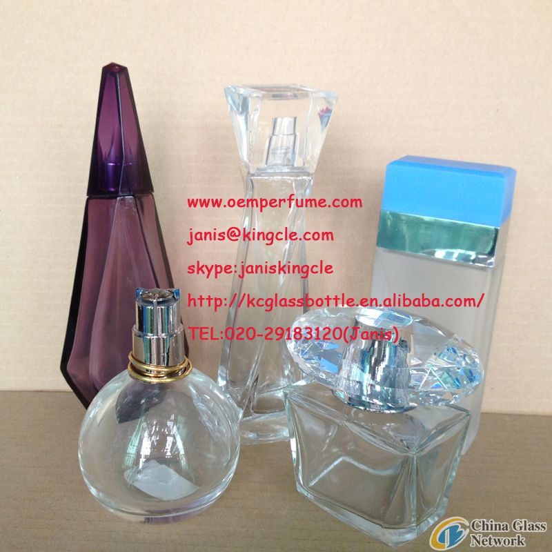 china glass perfume bottels